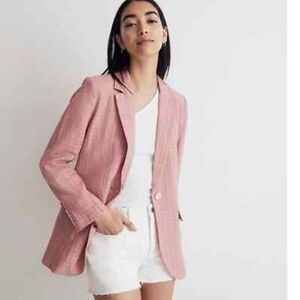 Anthropologie Le Lis Pink Blazer Relaxed Fit Suit Jacket